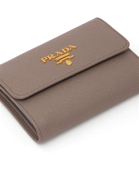 prada wallet leather type|small saffiano leather wallet Prada.